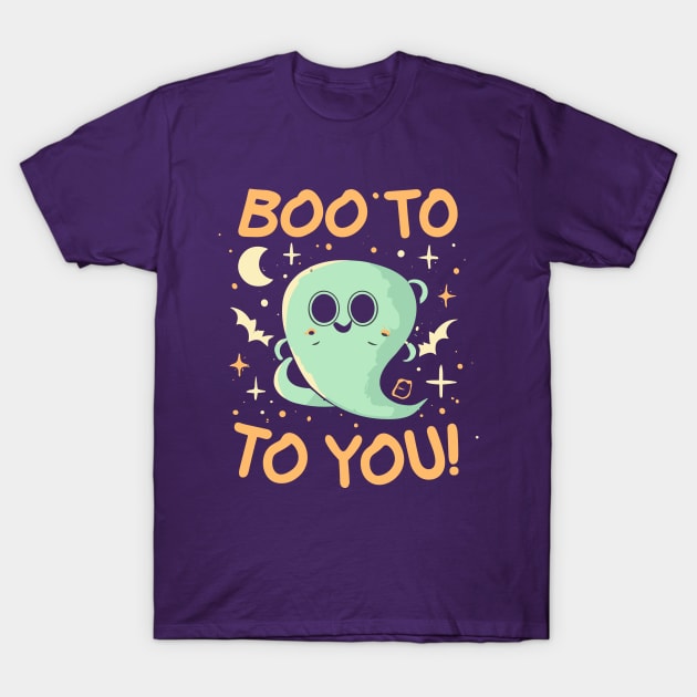 Ghostly Greetings Boo to You T-Shirt by Quote'x